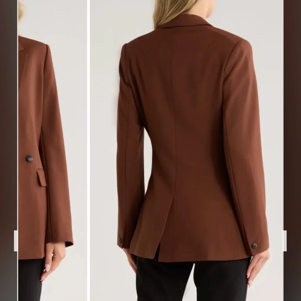 rag & bone Roxanne Wool Blend Blazer in Dark Brown Size 4 - Picture 6 of 11